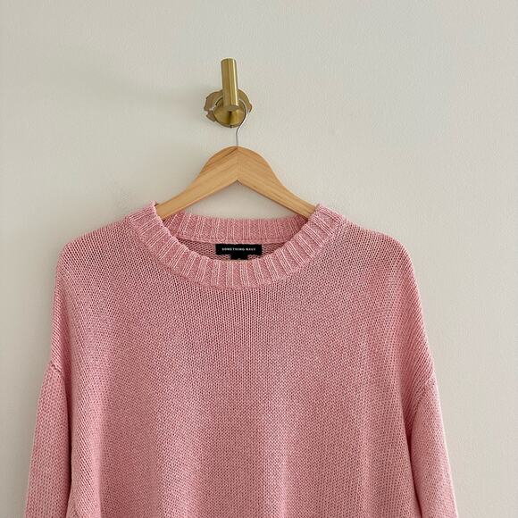 Something Navy Crew Neck Knit Pullover Sweater Pink M - Picture 5 of 8